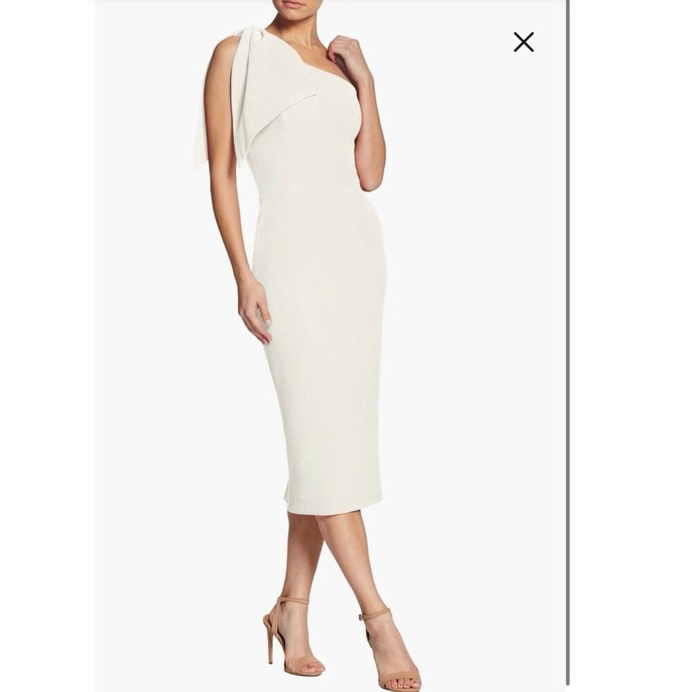 Dress The Population Tiffany One-Shoulder Dress in Off White SZ L